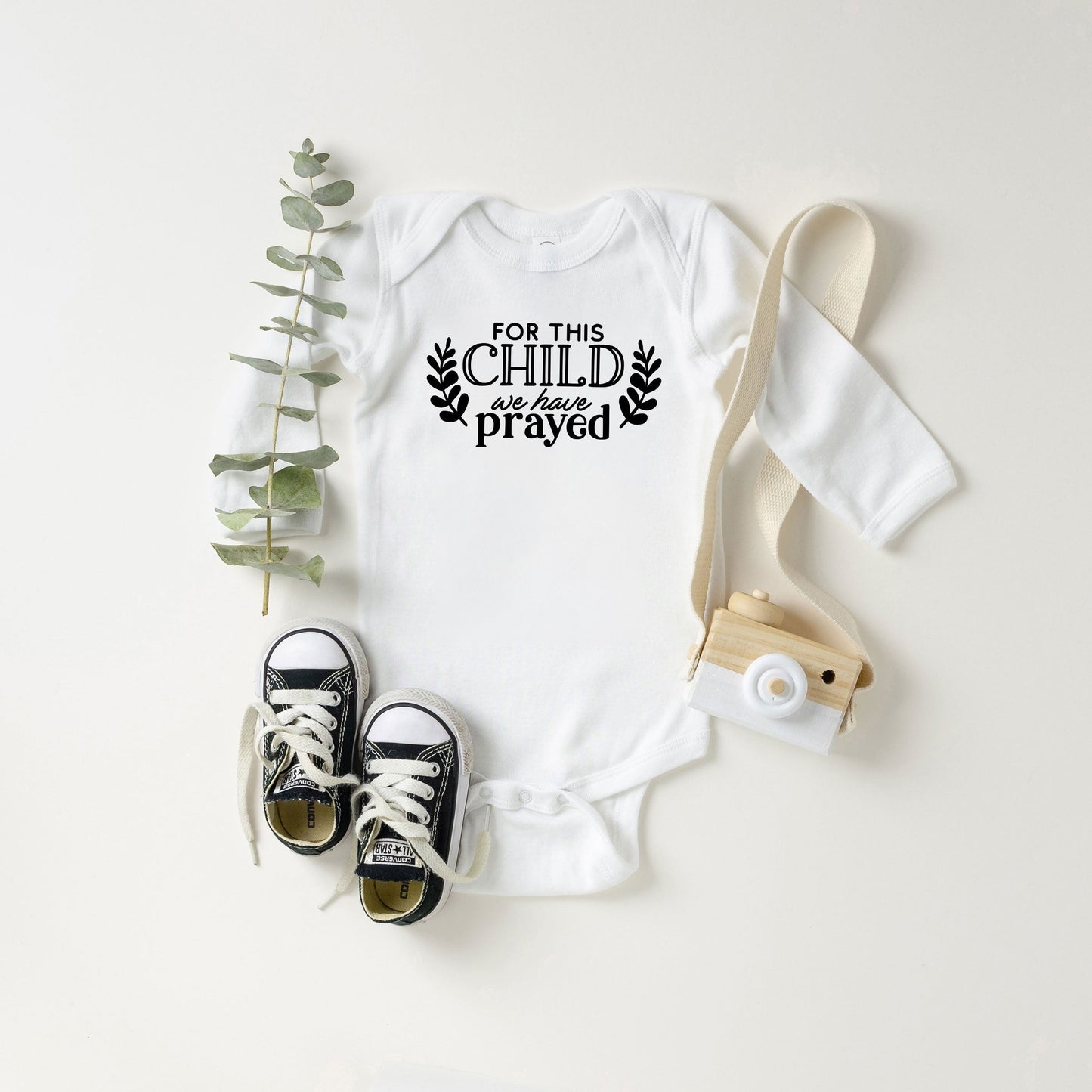 For This Child We Have Prayed | Baby Long Sleeve Onesie by The Juniper Shop