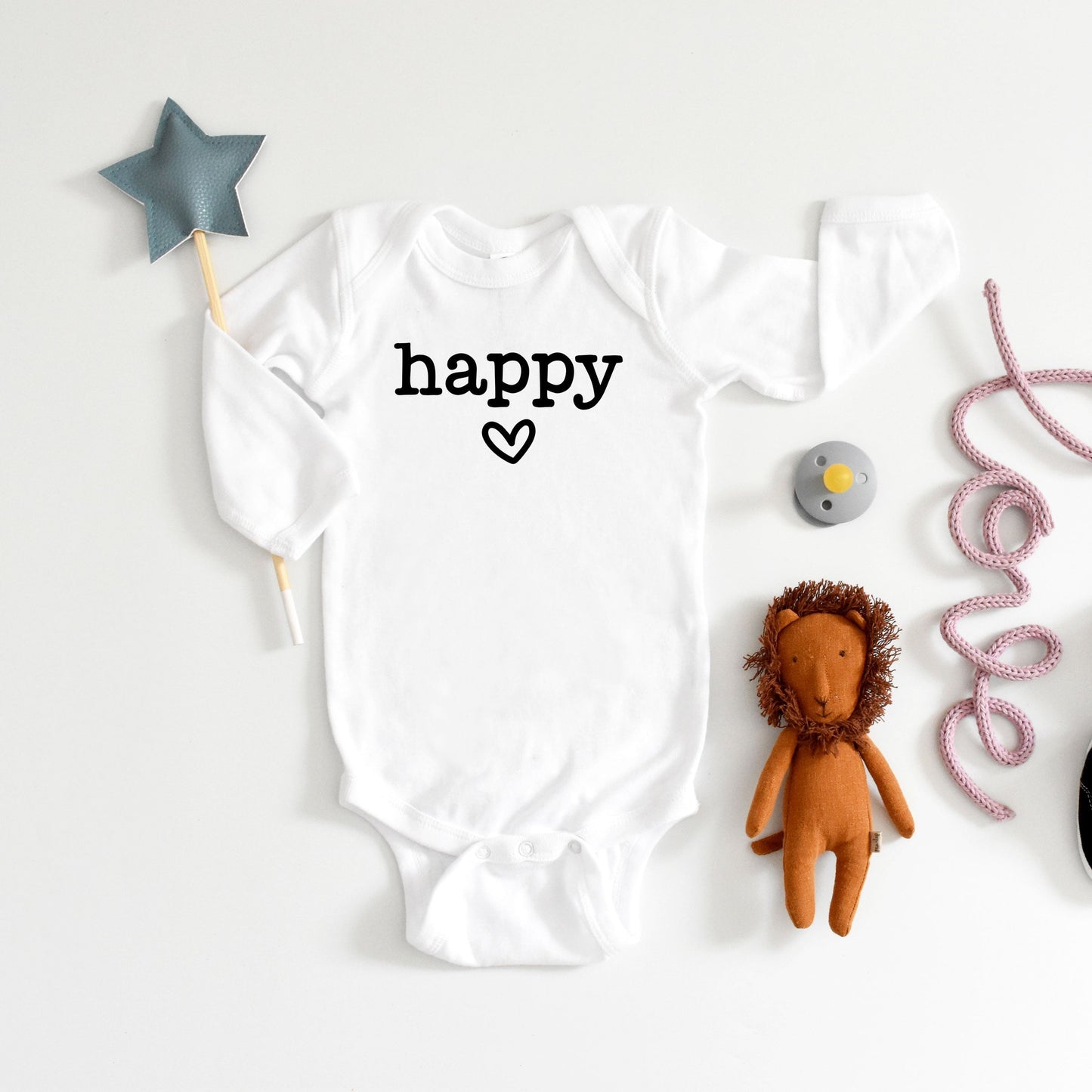 Happy Heart | Baby Long Sleeve Onesie by The Juniper Shop