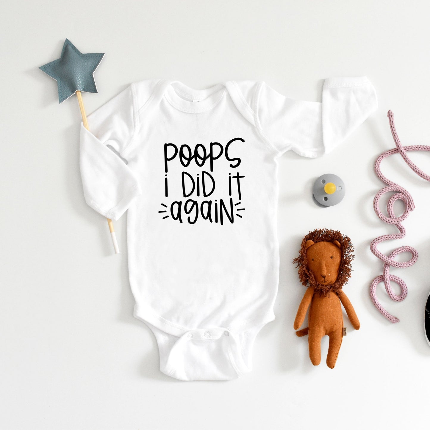 Poops I Did It Again | Baby Long Sleeve Onesie by The Juniper Shop