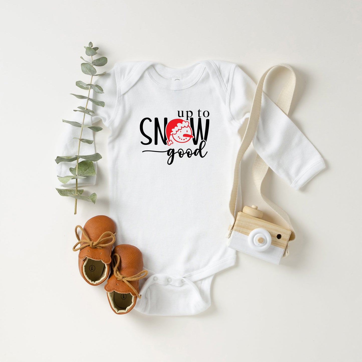 Up To Snow Good | Baby Long Sleeve Onesie by The Juniper Shop