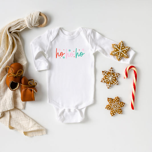 Ho Ho Ho Colorful | Baby Long Sleeve Onesie by The Juniper Shop