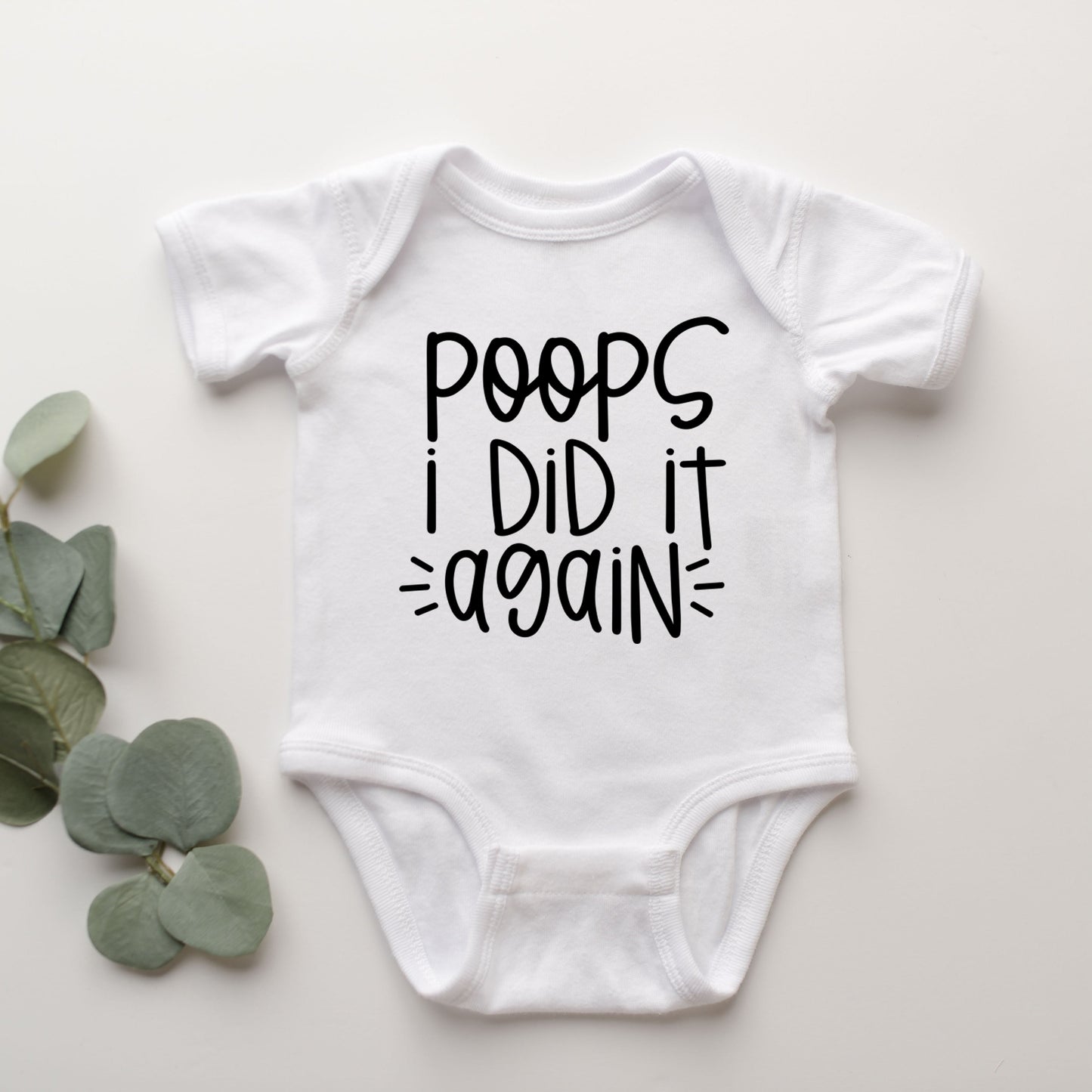 Poops I Did It Again | Baby Graphic Short Sleeve Onesie by The Juniper Shop