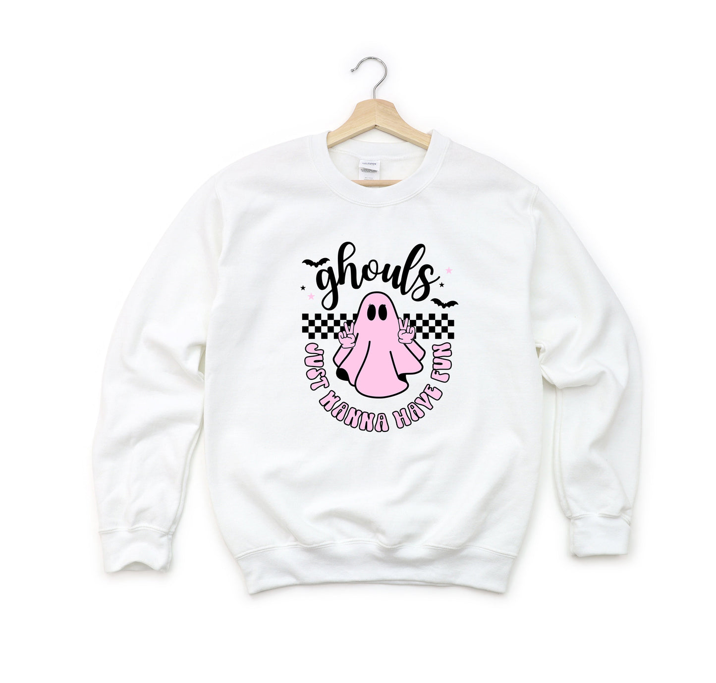 Just Wanna Have Fun Checkered | Youth Graphic Sweatshirt by The Juniper Shop