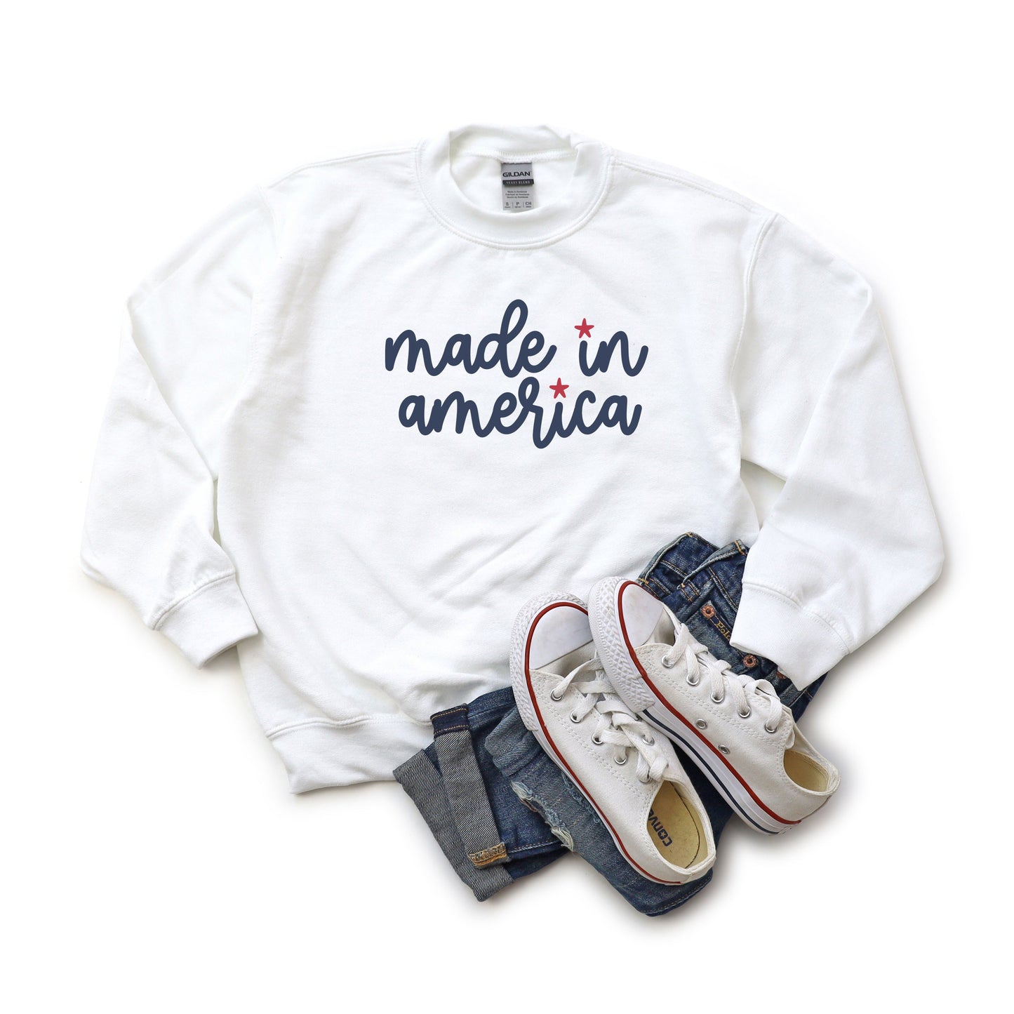 Made In America Stars | Youth Sweatshirt by The Juniper Shop