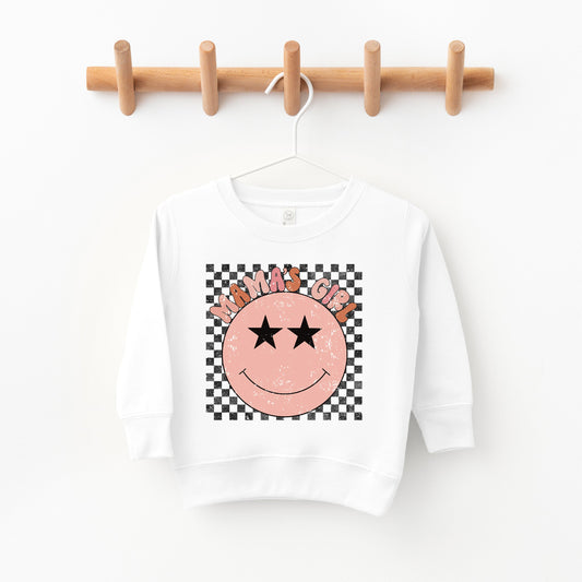 Mama's Girl Checkered Smiley Face | Toddler Sweatshirt by The Juniper Shop