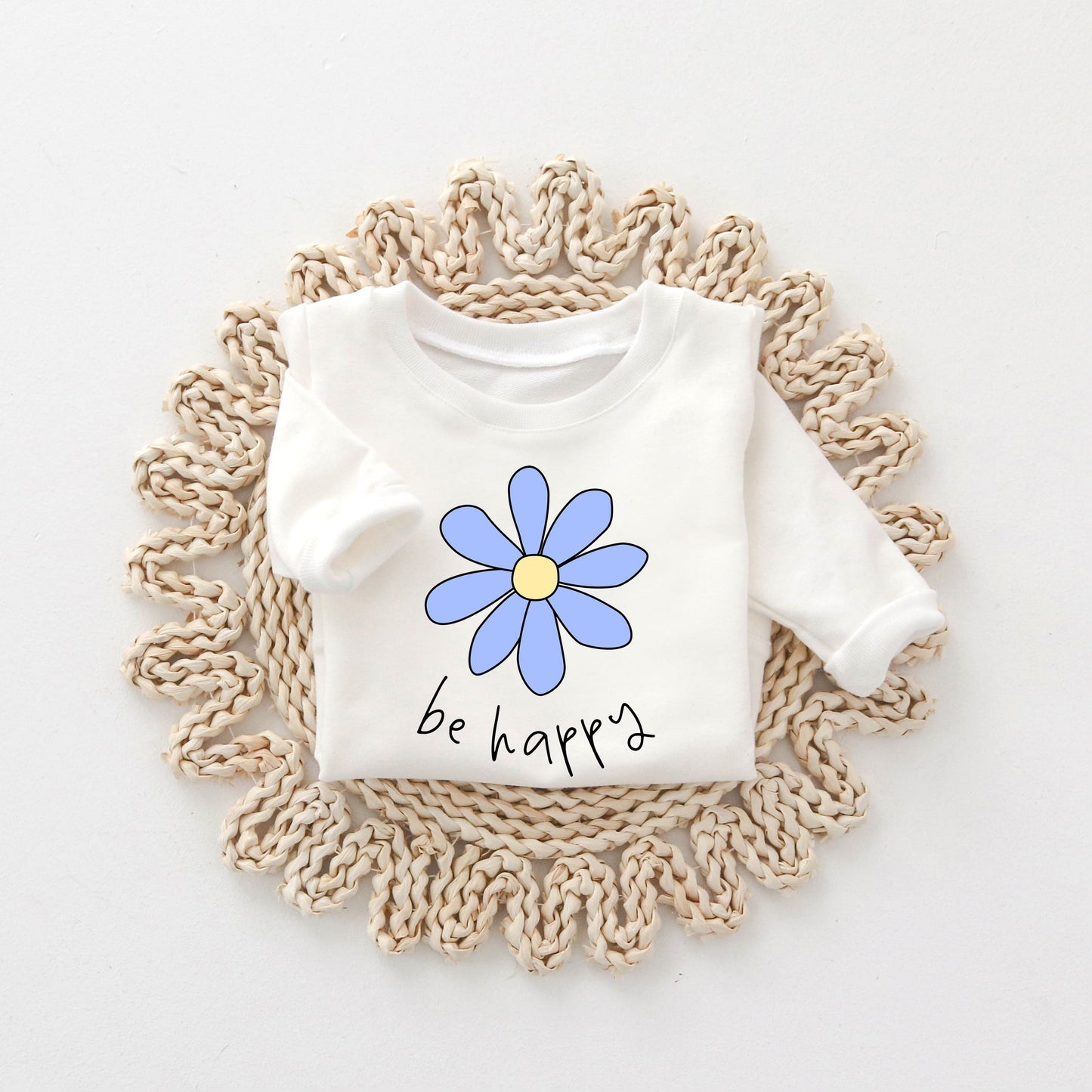 Be Happy Flower | Toddler Sweatshirt by The Juniper Shop