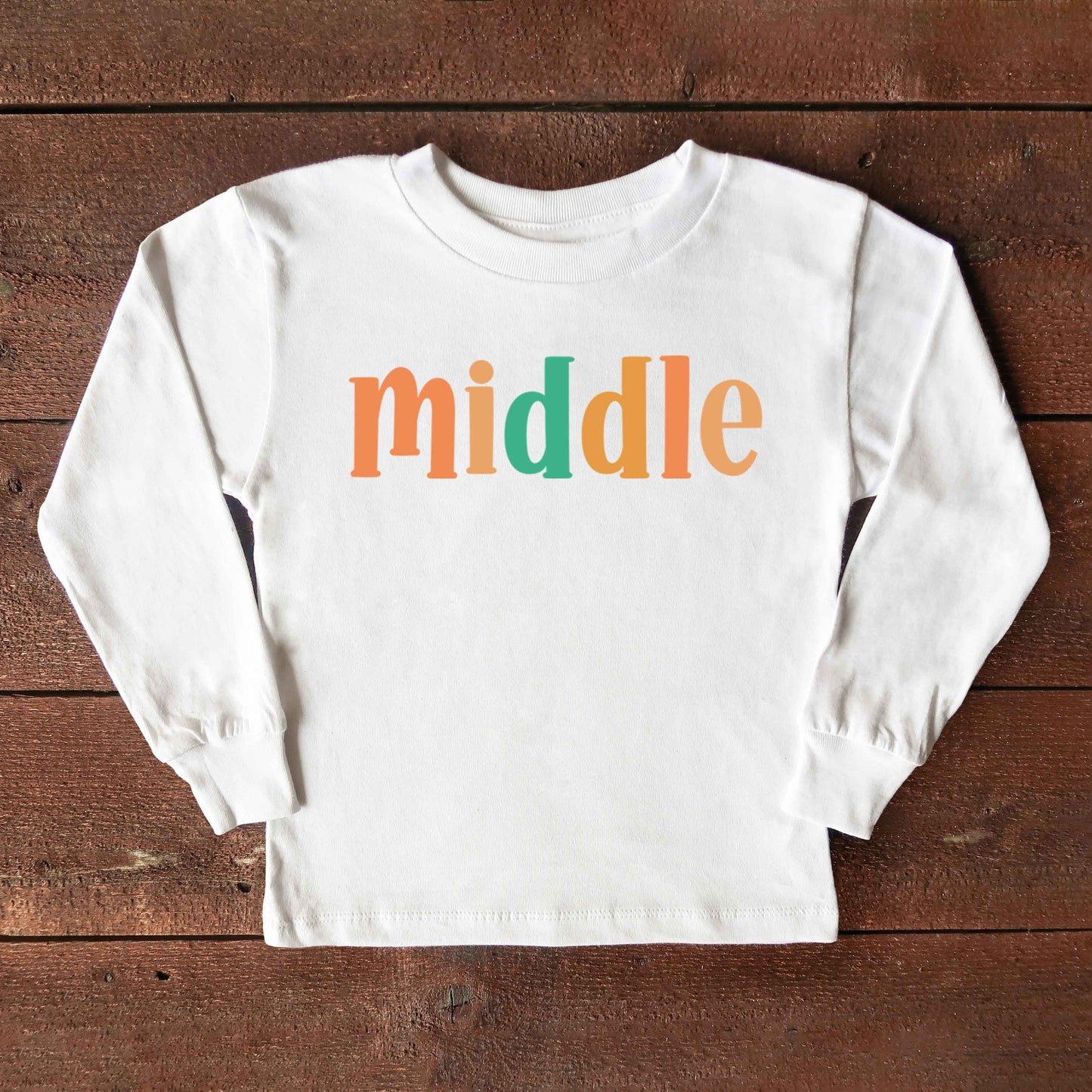 Middle Colorful | Youth Graphic Long Sleeve Tee by The Juniper Shop