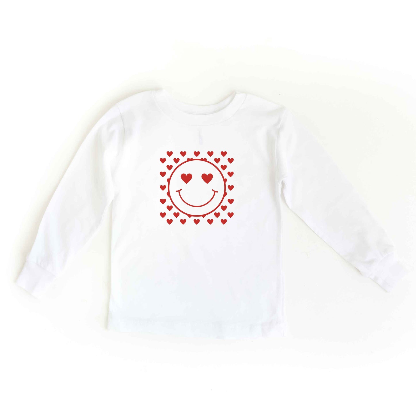 Smiley Face Hearts | Toddler Long Sleeve Tee by The Juniper Shop