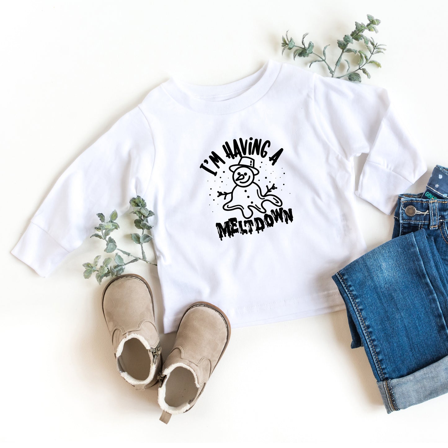 Having A Meltdown Snowman | Toddler Long Sleeve Tee by The Juniper Shop