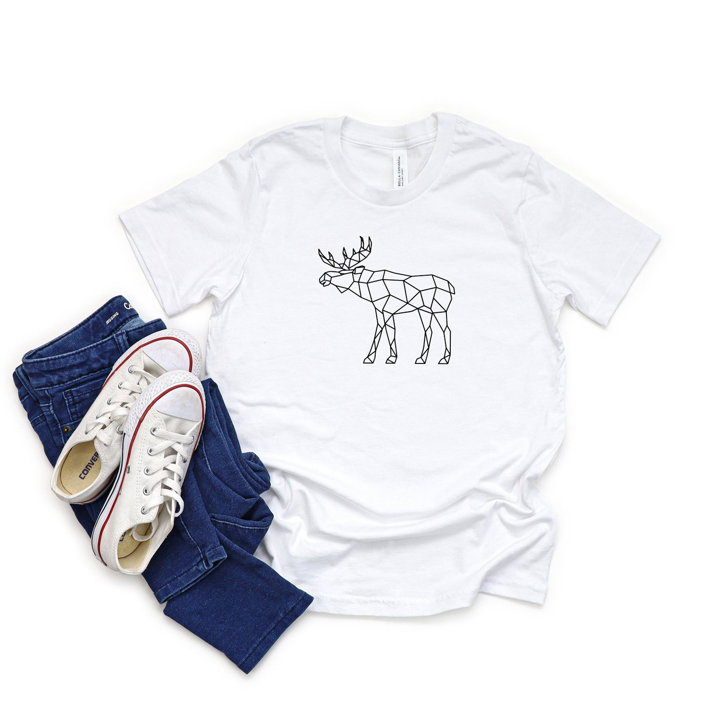 Geometric Moose | Youth Short Sleeve Crew Neck by The Juniper Shop