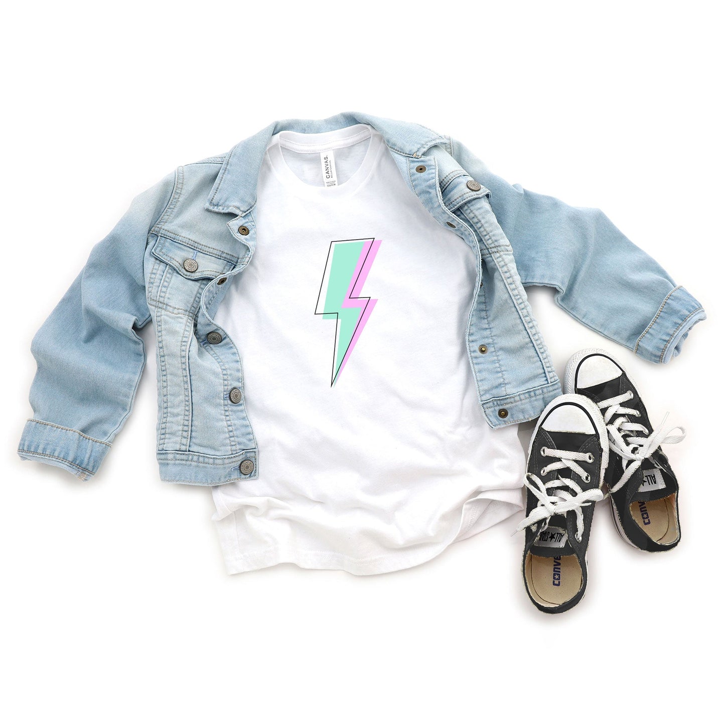 Layered Lightning Bolt | Youth Short Sleeve Crew Neck by The Juniper Shop