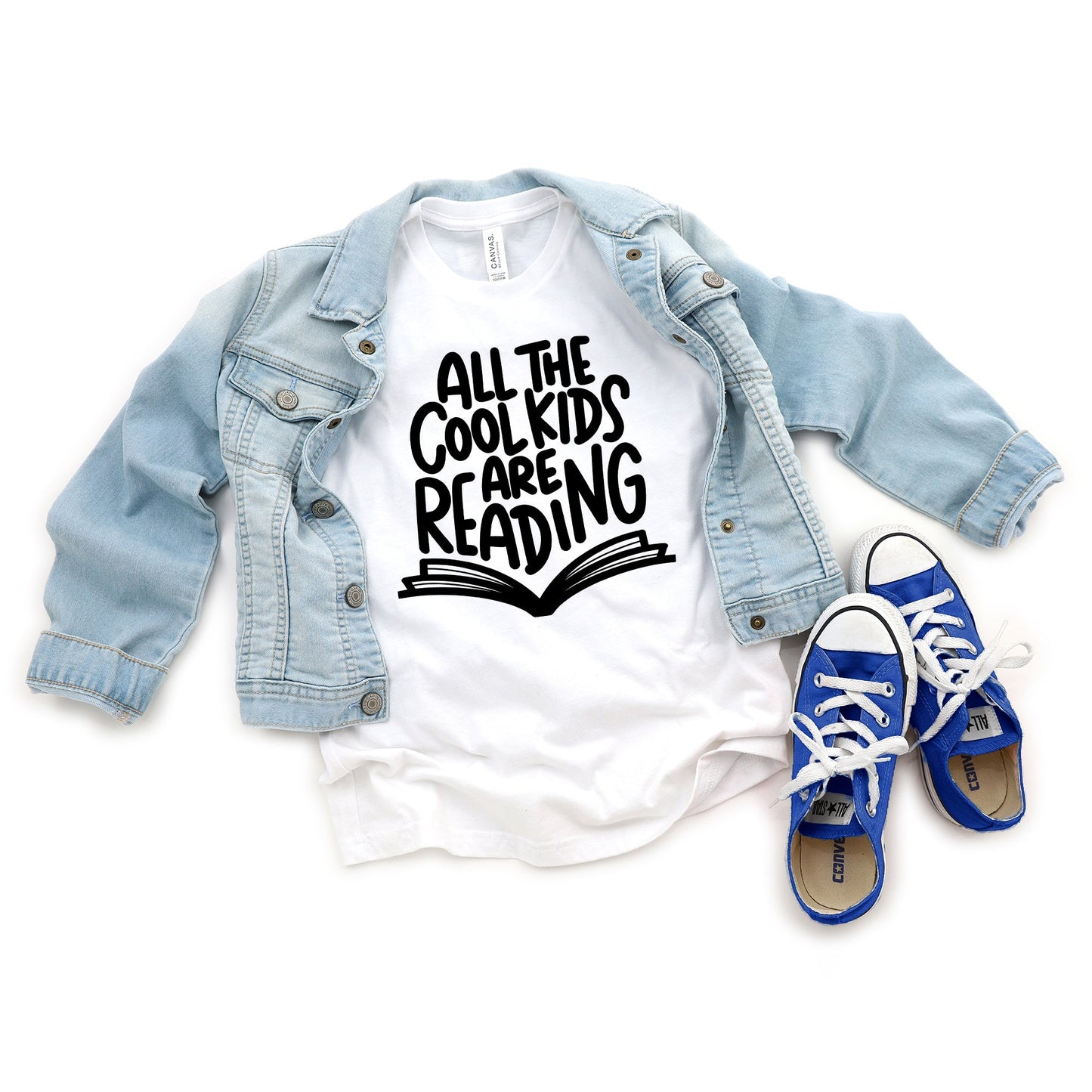 All The Cool Kids Are Reading | Youth Graphic Short Sleeve Tee by The Juniper Shop