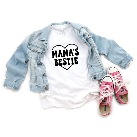 Mama's Bestie Heart | Youth Short Sleeve Crew Neck by The Juniper Shop