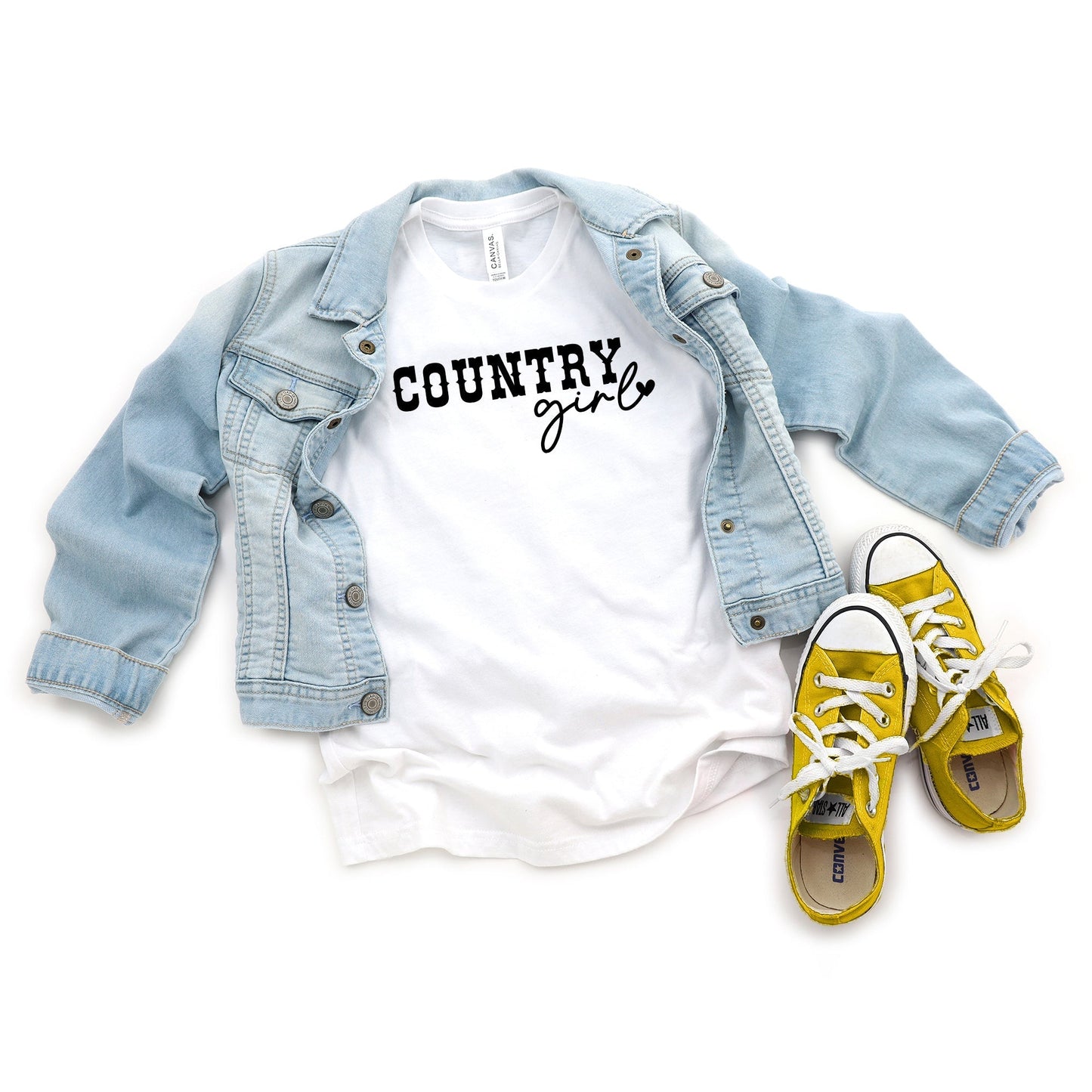 Country Girl Heart | Youth Short Sleeve Crew Neck by The Juniper Shop