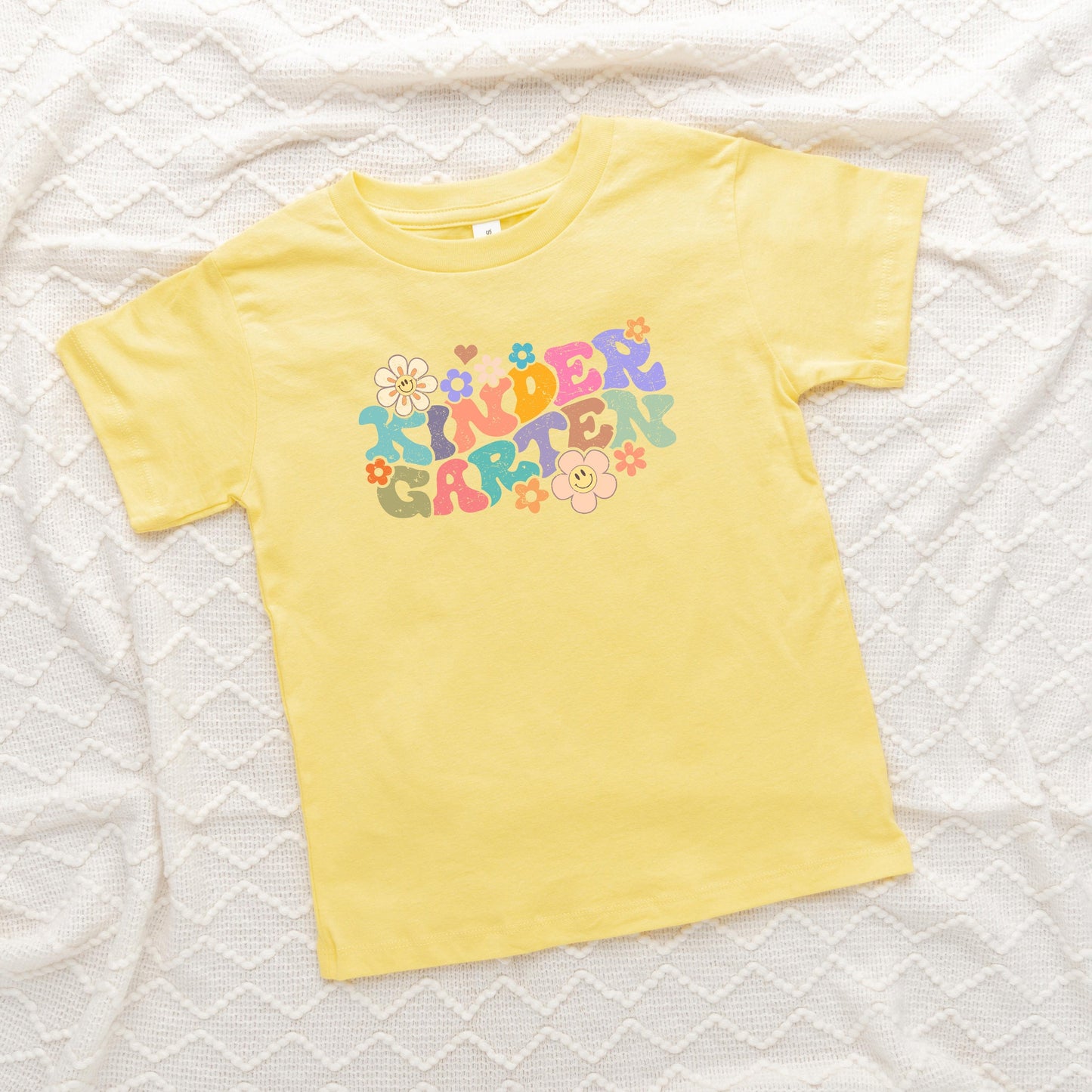 Kindergarten Flowers | Toddler Graphic Short Sleeve Tee by The Juniper Shop