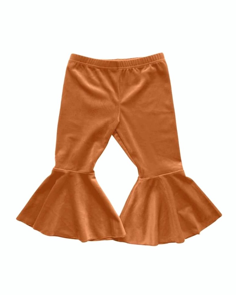 Lina Pleated Velour Bell Bottoms - Camel by Bailey's Blossoms