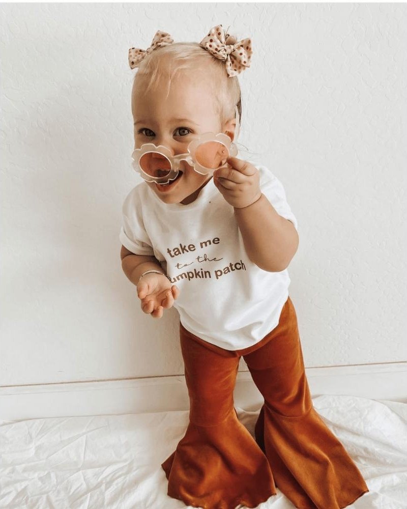 Lina Pleated Velour Bell Bottoms - Camel by Bailey's Blossoms